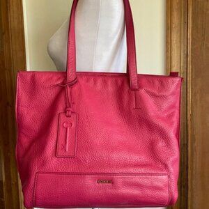 FOSSIL Madison Leather Shopper Pink with Logo & Key Fob